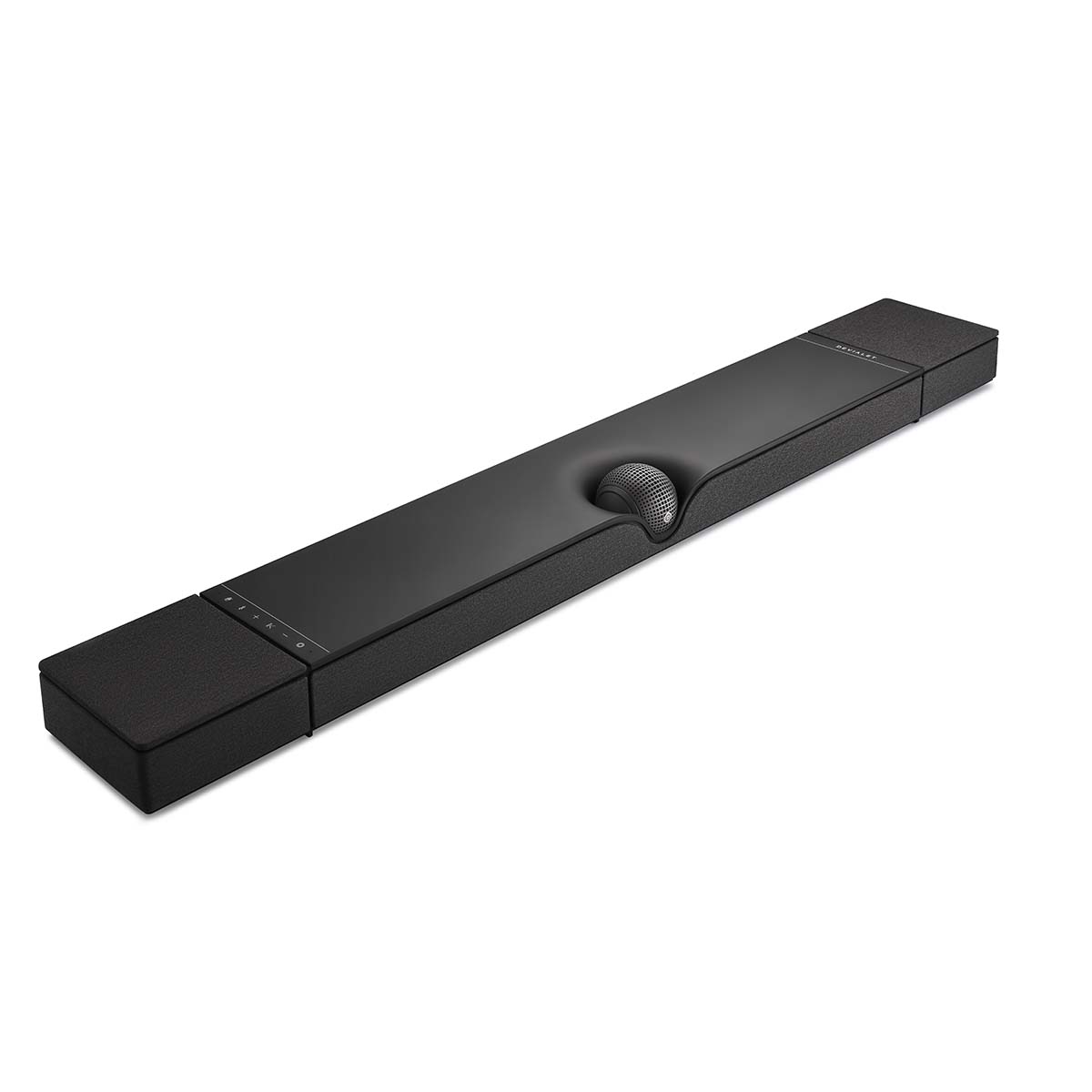 Devialet Dione Dolby Atmos Soundbar, angled view in horizontal configuration