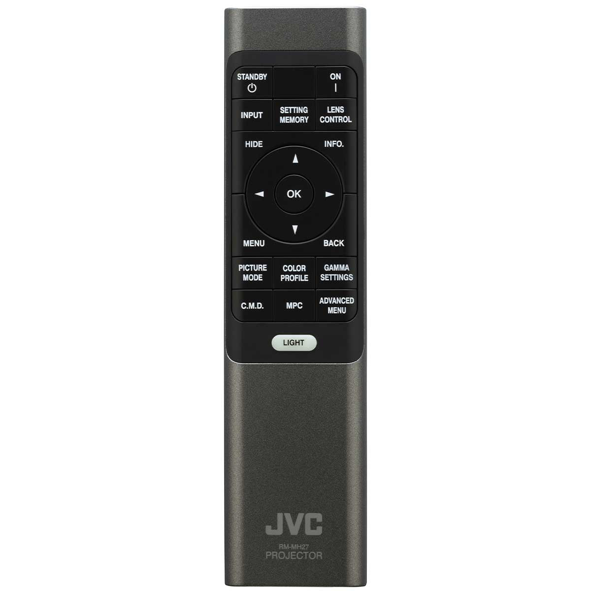 top view of remote control that comes with JVC DLA-NX9 projector