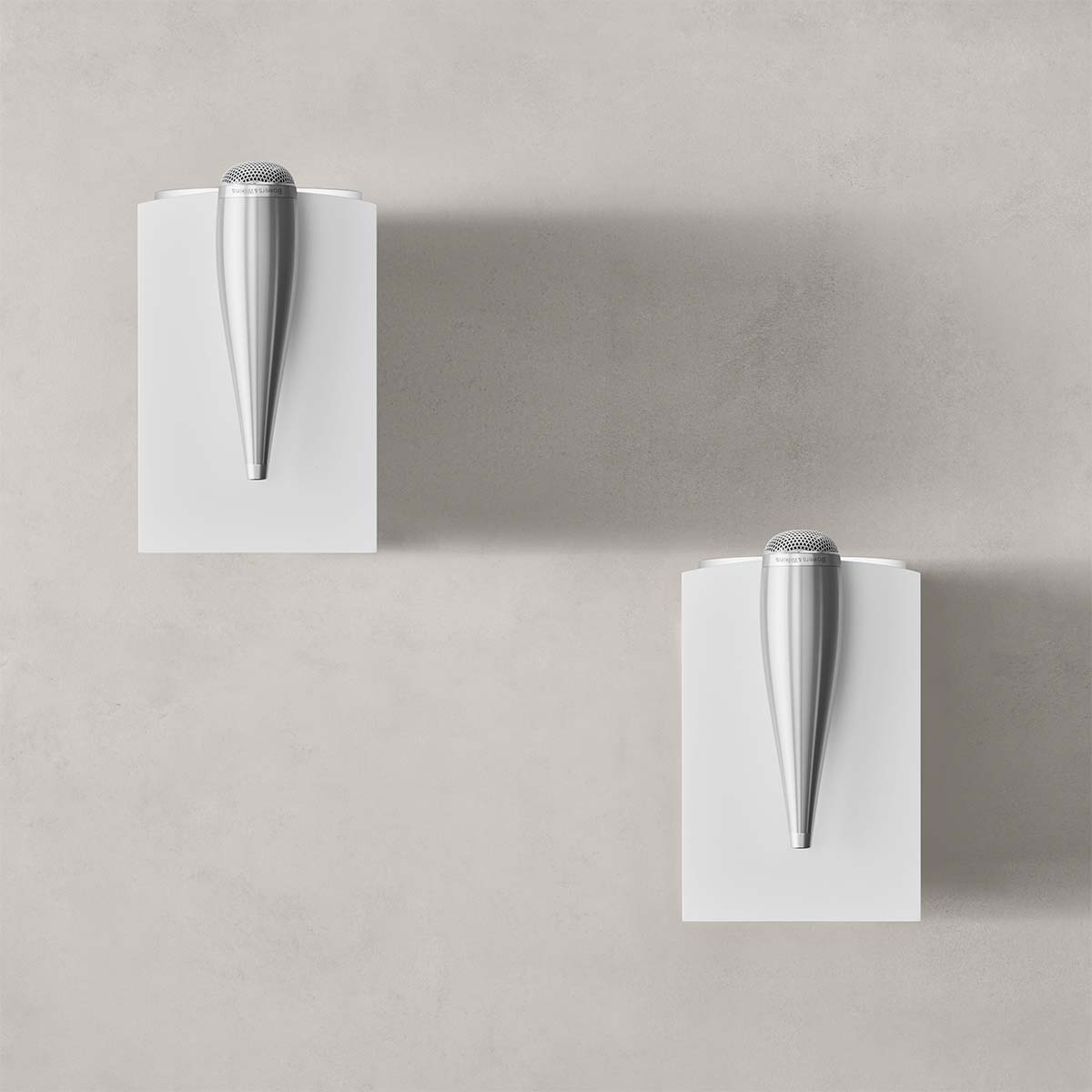 Bowers & Wilkins 705 S3 2-Way Stand Mount Bookshelf Loudspeakers lifestyle shot showing external tweeter